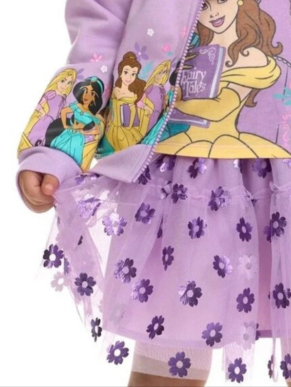 Disney Princess 3 piece Tutu Set Jacket Tutu Skirt and Shirt Purple 2T